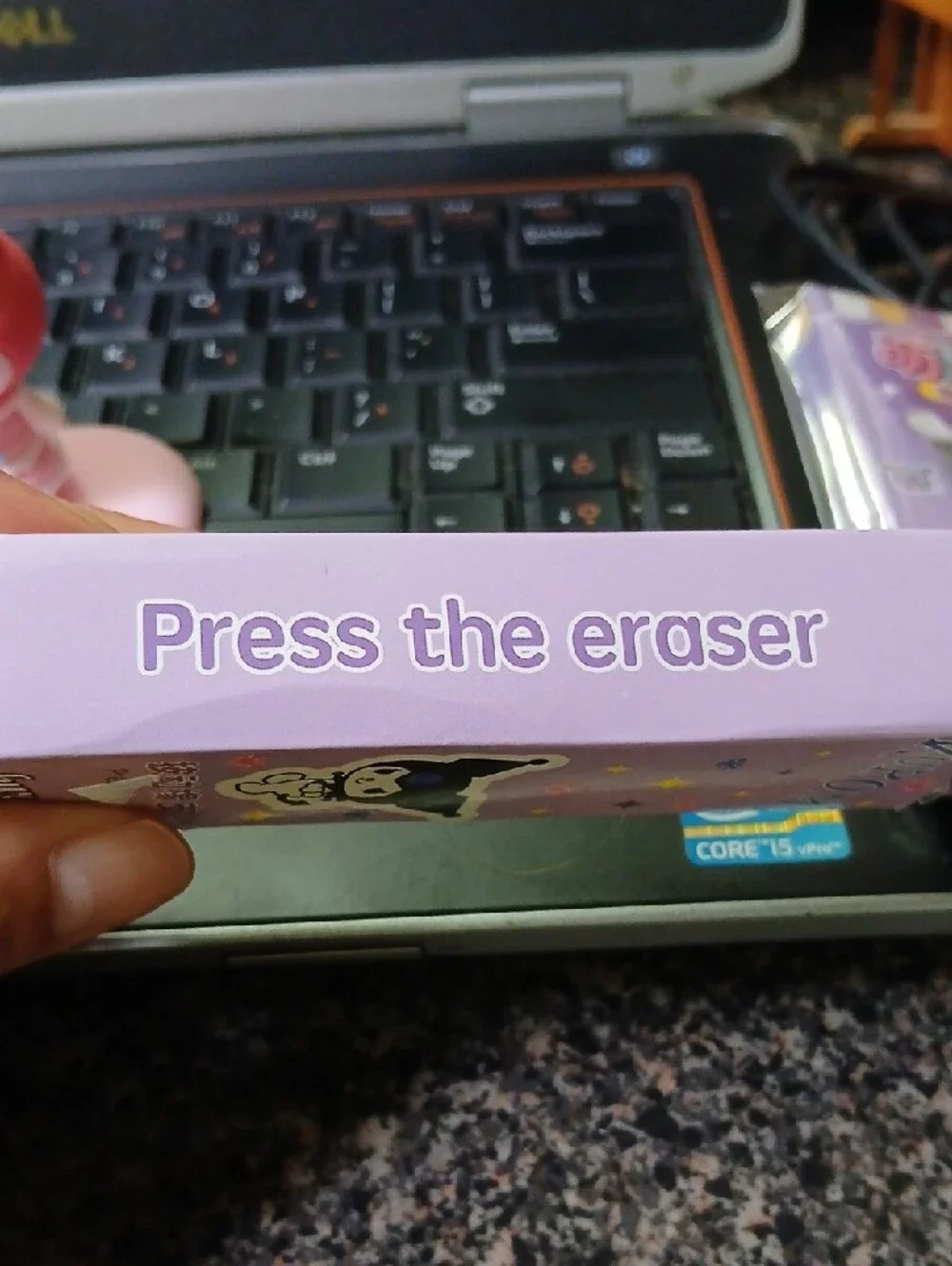 Target Kuromi Purple Press-Button Eraser